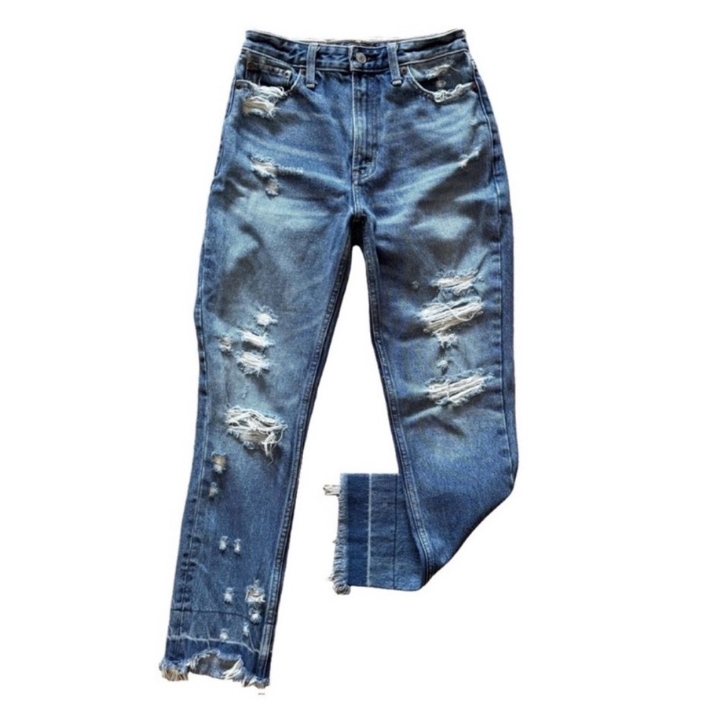 ABERCROMBIE✨ Annie High Rise Distressed Girlfriend Jeans Sz 24/00R
